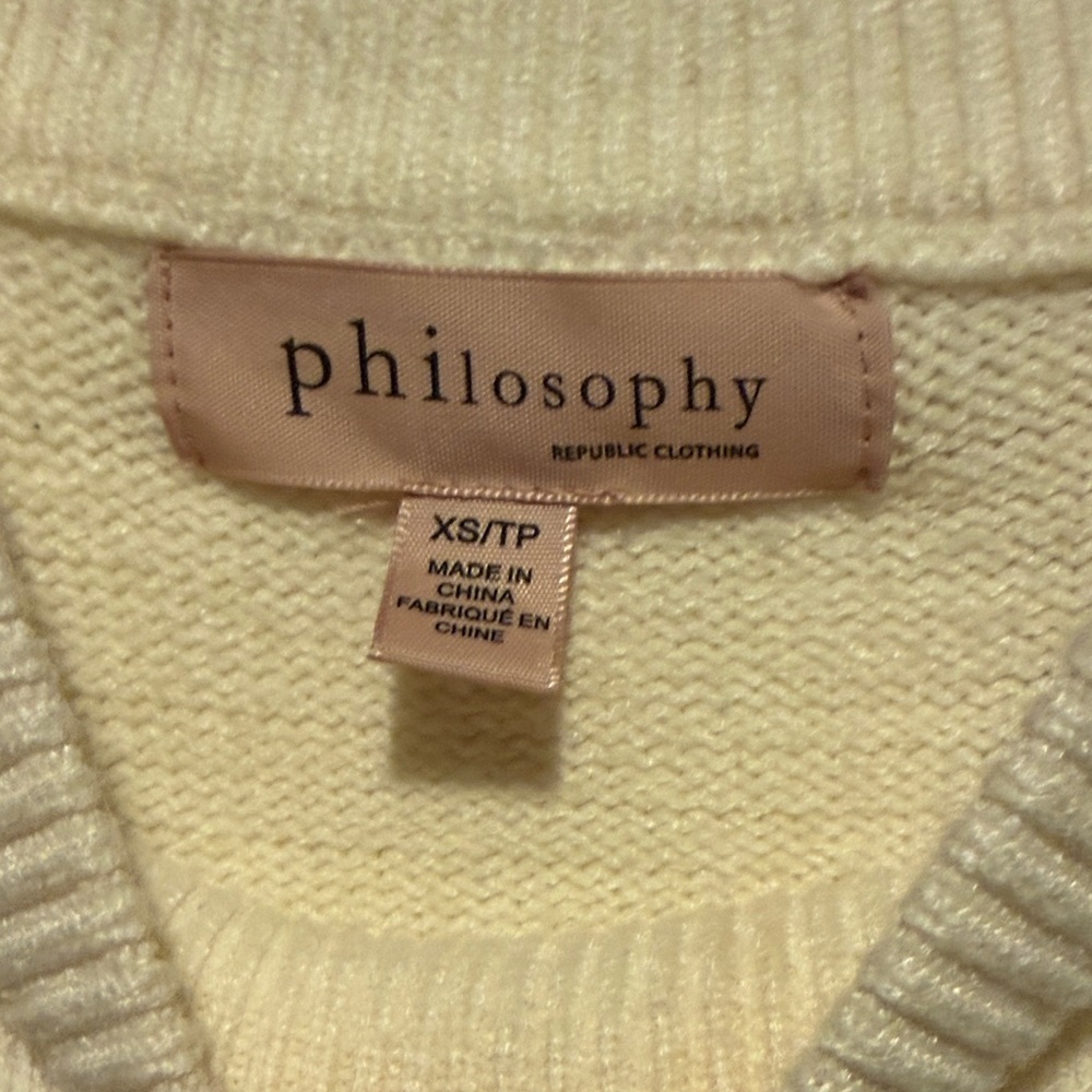Philosophy Cream Crew Neck Sweater - Picture 3 of 4